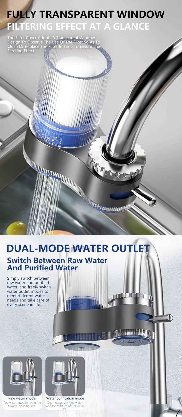 Tap Water Purifier Faucet Tap Water Filter Kitchen Home Multi-use